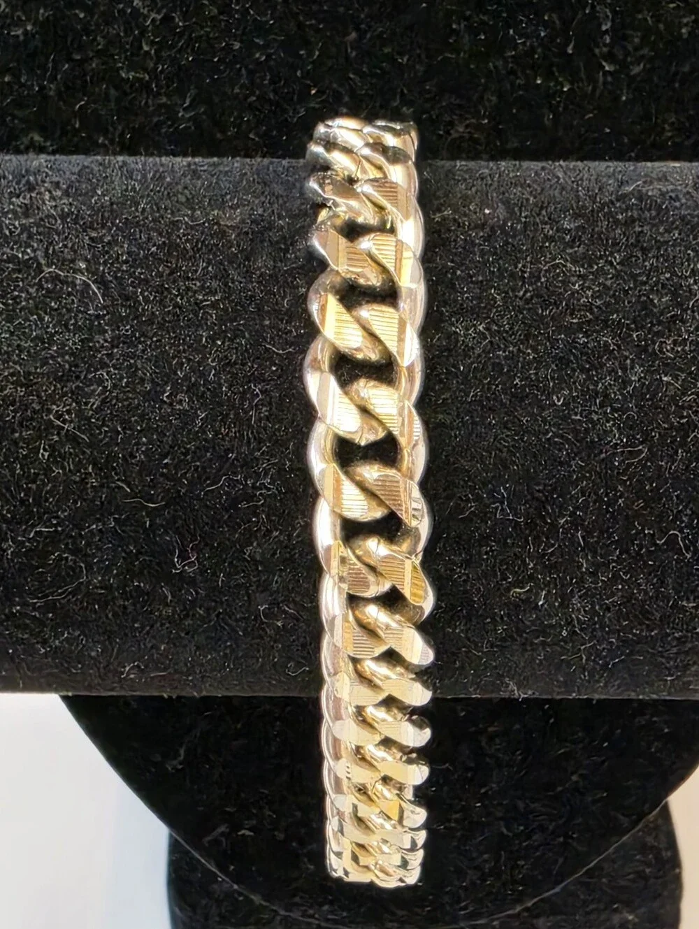 Men's 925 Sterling Silver 10MM Italian Curb Cuban Chain Link Bracelet 8
